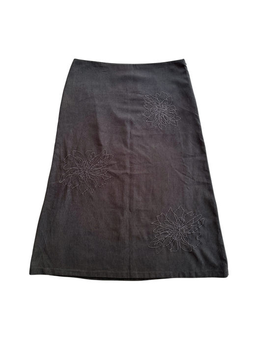 Vintage Suede Midi Skirt | Size 10-12