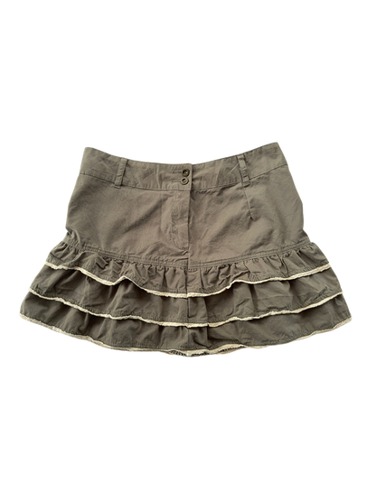 00s Lace Trim Ruffled Mini | Size 6-8