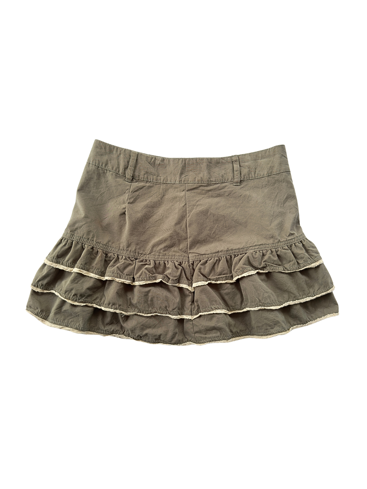 00s Lace Trim Ruffled Mini | Size 6-8