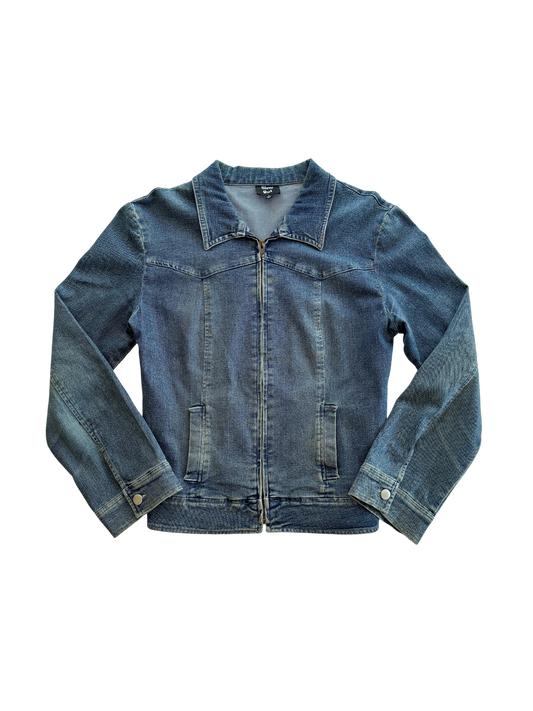 Vintage Denim Moto Jacket | Size 6-14