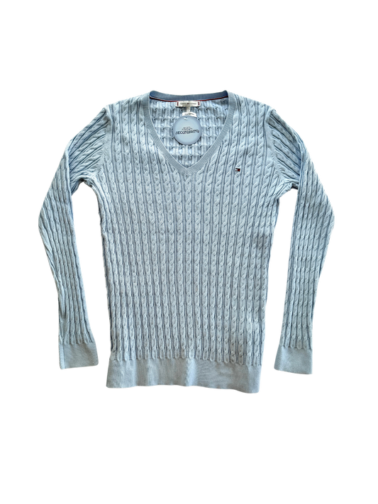 Preppy Tommy Hilfiger V-Neck Sweater | Size 6-14