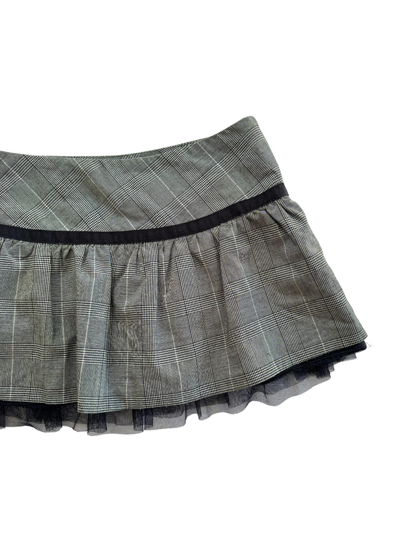 00s Bow & Plaid Mini Skirt | Size 8