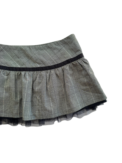 00s Bow & Plaid Mini Skirt | Size 8