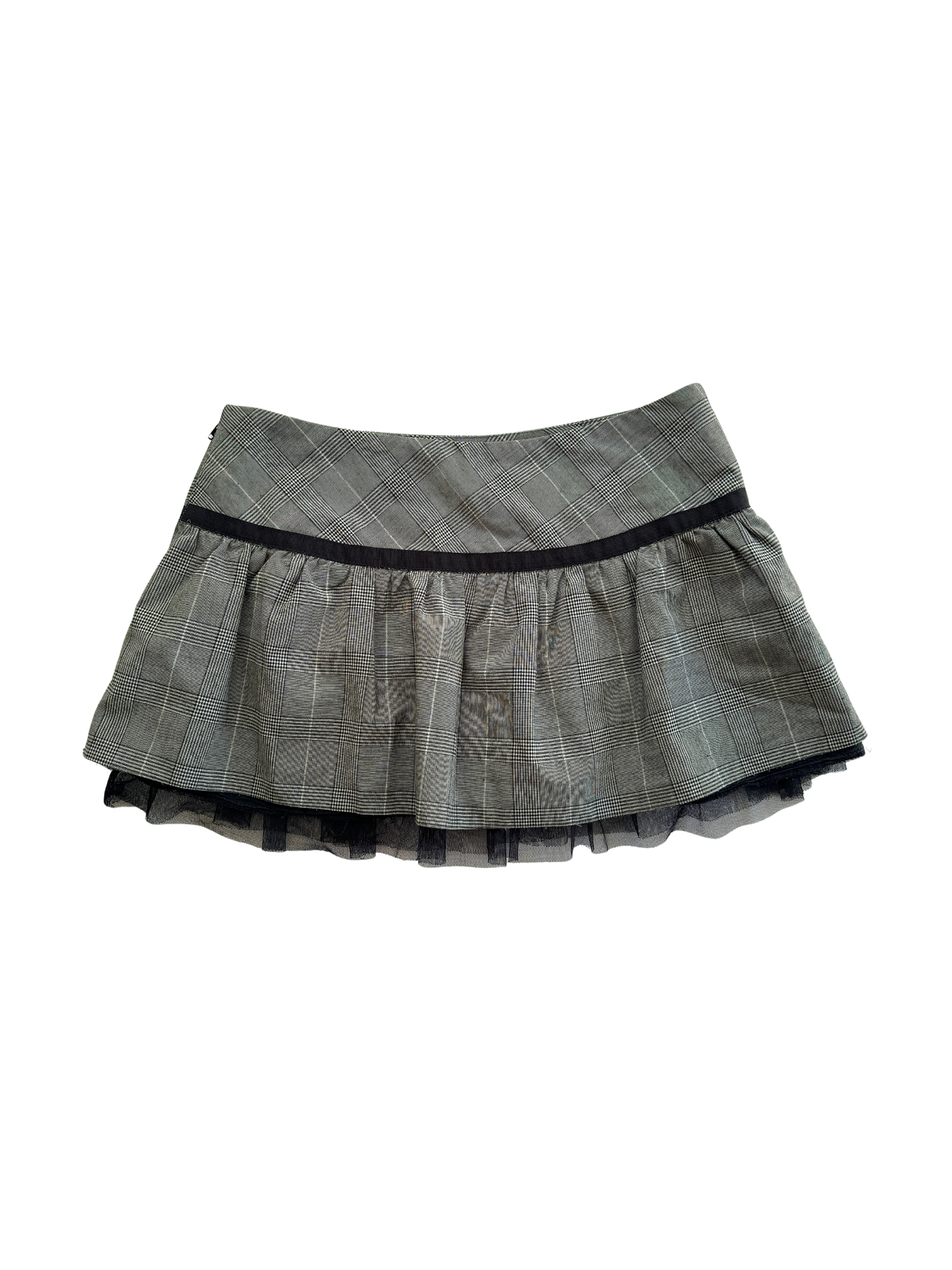 00s Bow & Plaid Mini Skirt | Size 8