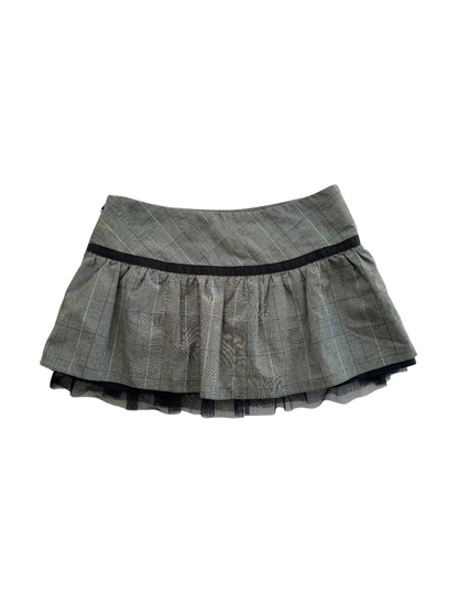 00s Bow & Plaid Mini Skirt | Size 8