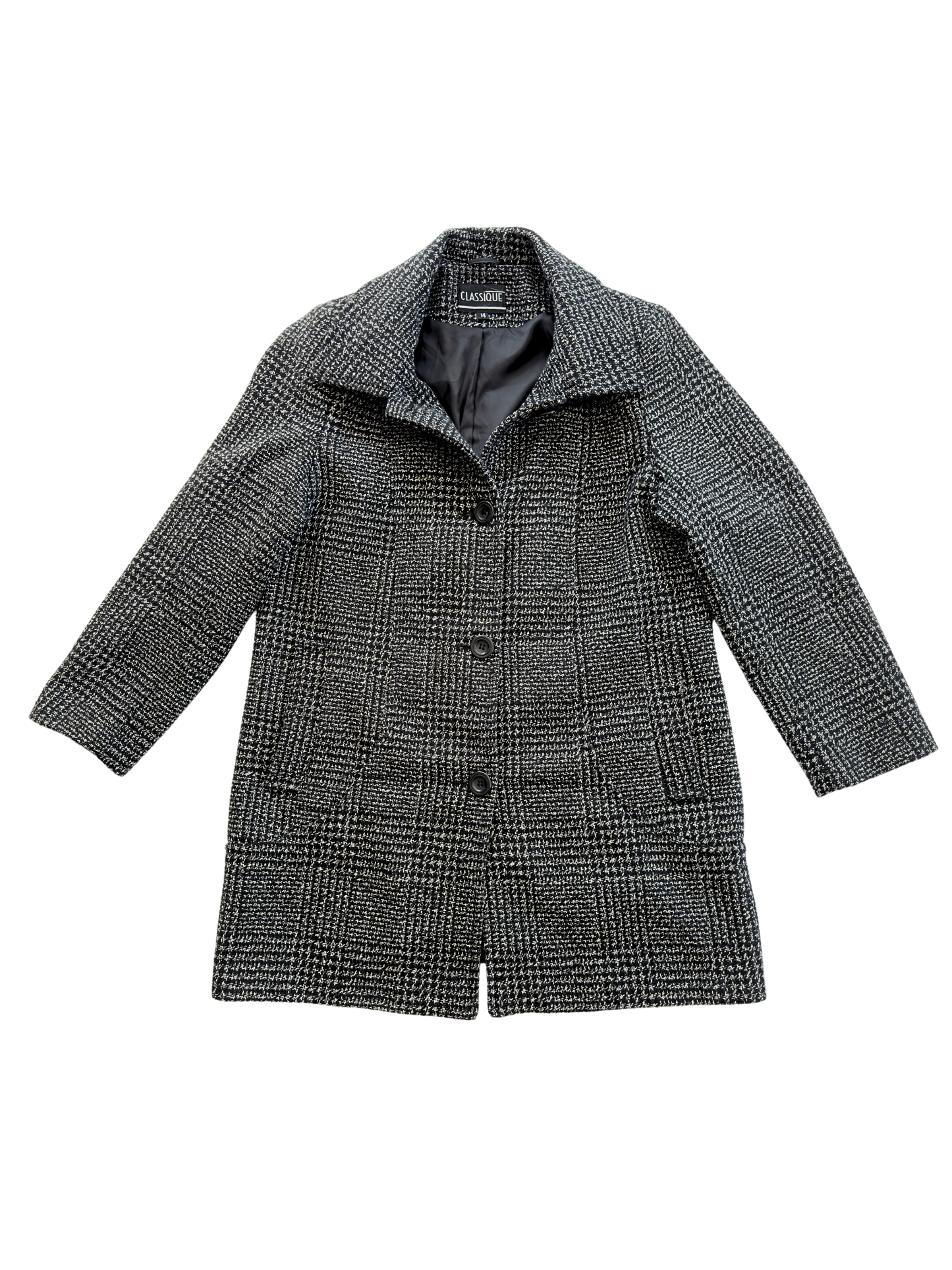 Vintage Houndstooth Coat | Size 6-14