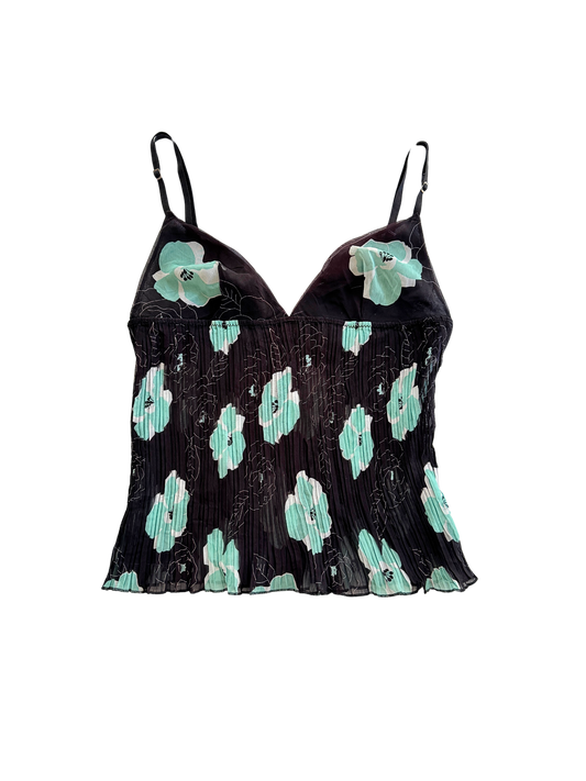 00s Ruched Floral Cami | Size 6-8