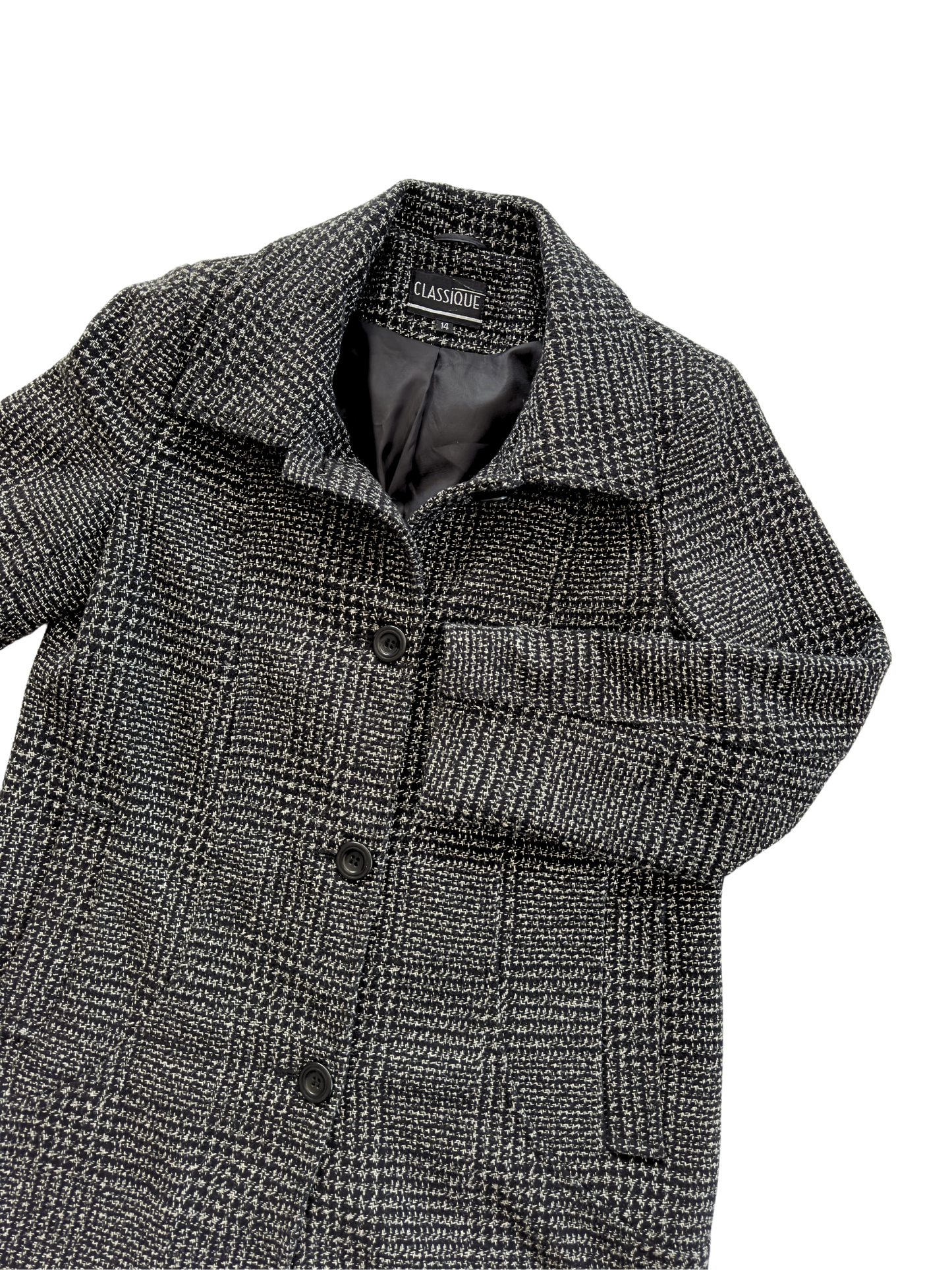 Vintage Houndstooth Coat | Size 6-14