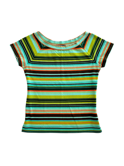 00s Striped Boatneck Tee | Size 8-12