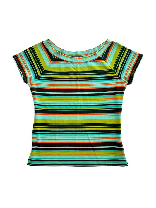 00s Striped Boatneck Tee | Size 8-12