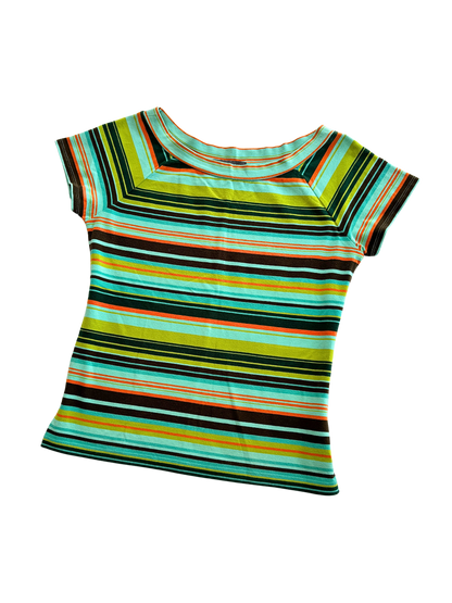 00s Striped Boatneck Tee | Size 8-12