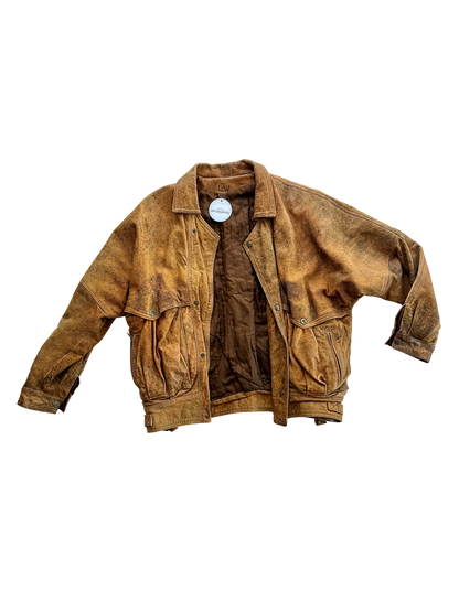 Vintage Leather Bomber Jacket | Size 6-10