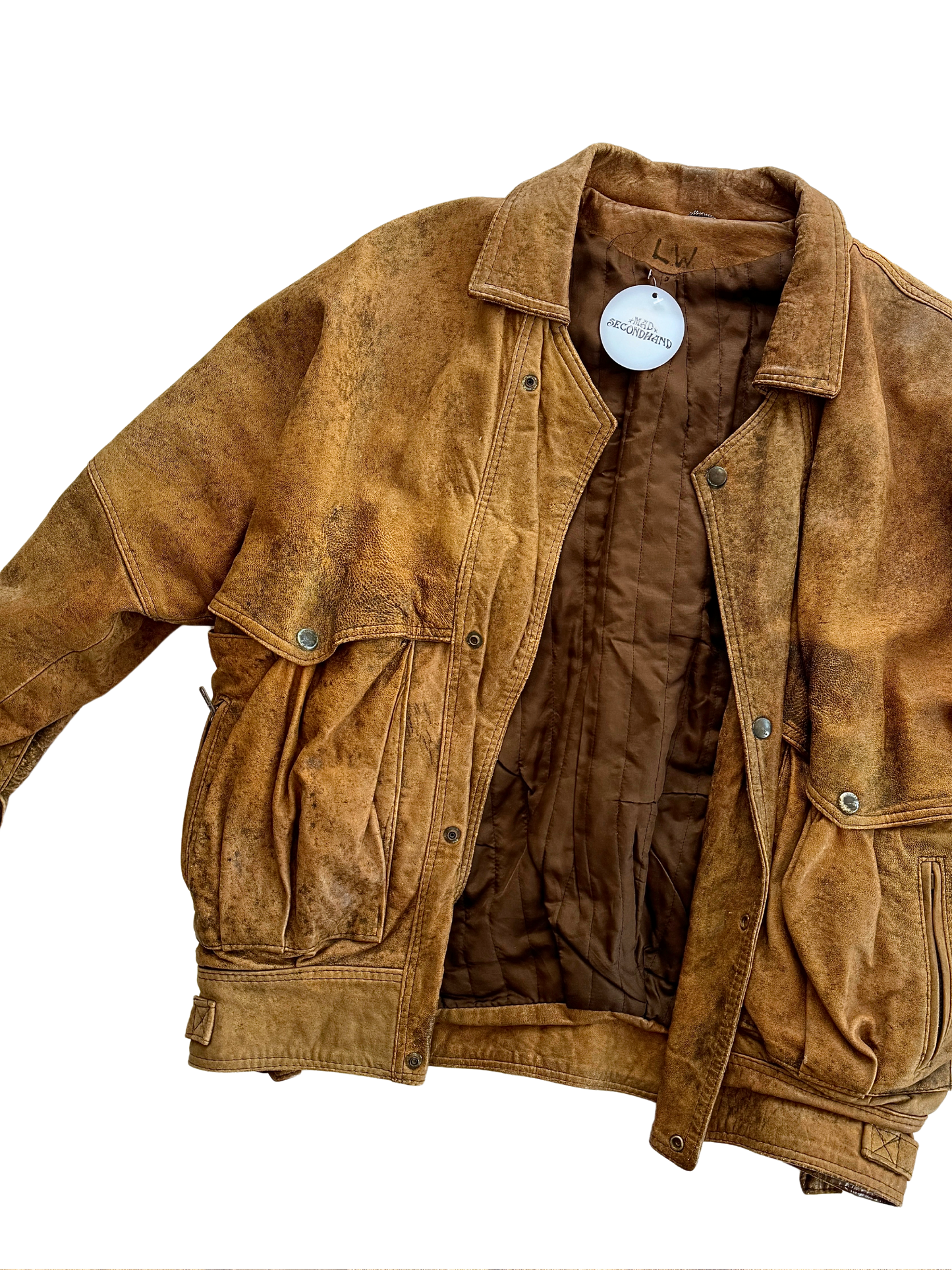 Vintage Leather Bomber Jacket | Size 6-10