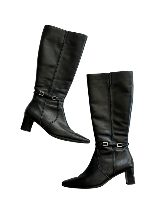 2000s Buckle Detail Tall Boots | Size EU37